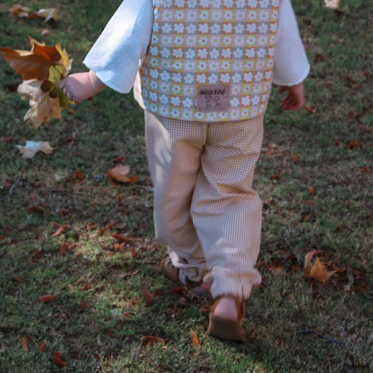 Unisex Happy Pants: Gingham Yellow