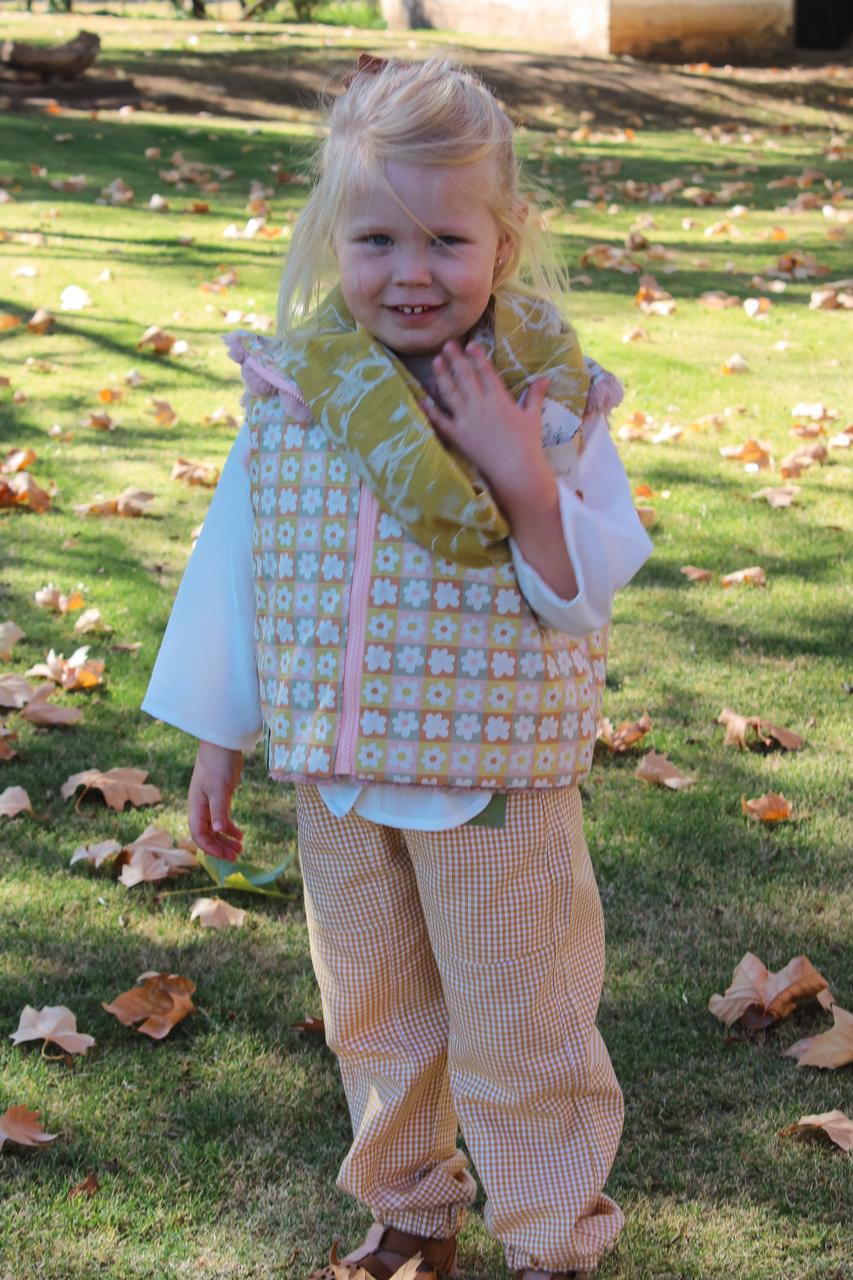 Unisex Happy Pants: Gingham Yellow